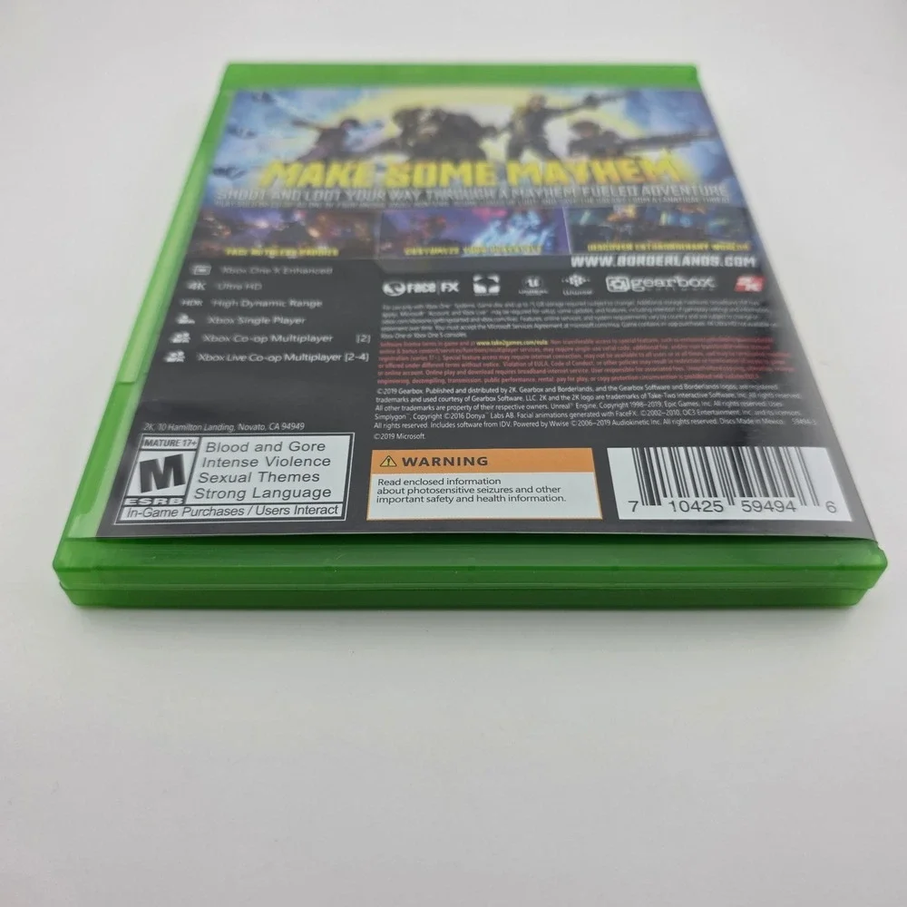 Borderlands 3 Video Game Xbox One Standard Edition Green Manual Included